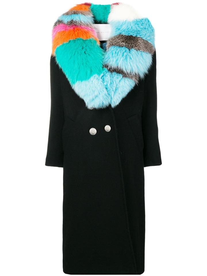 Giada Benincasa Contrast Collar Coat - Black