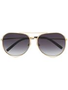 Linda Farrow Aviator Sunglasses - Gold