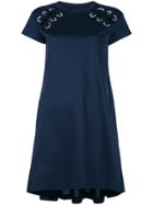 Sacai Laced Shoulder T-shirt Dress - Blue