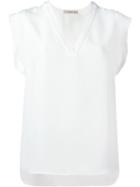 Etro V-neck Sleeveless Blouse, Women's, Size: 48, White, Silk