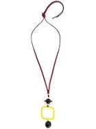 Marni Beaded Pendant Necklace - Red