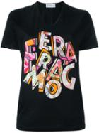 Salvatore Ferragamo Logo Patch T-shirt, Women's, Size: Medium, Black, Silk/cotton