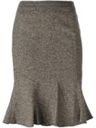 Dolce & Gabbana Vintage Fluted Hem Skirt, Women's, Size: 40, Brown