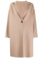 Peserico Oversized Button Up Coat - Brown