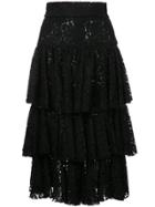 Bambah Layered Midi Skirt - Black