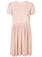 Miu Miu Lace Trim Gathered Dress - Pink