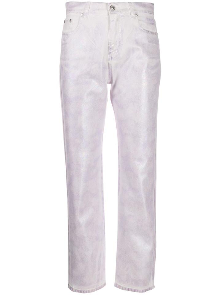 Msgm Cropped Tie-dye Jeans - White