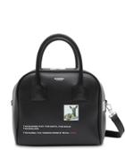 Burberry Small Montage Print Leather Cube Bag - Black