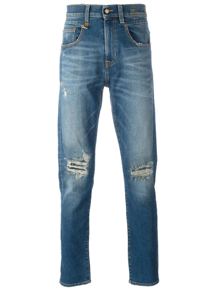 R13 - Ripped Tapered Jeans - Men - Cotton/polyester/spandex/elastane - 30, Blue, Cotton/polyester/spandex/elastane