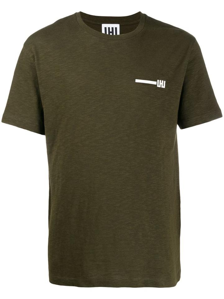 Les Hommes Urban Warning Print T-shirt - Green