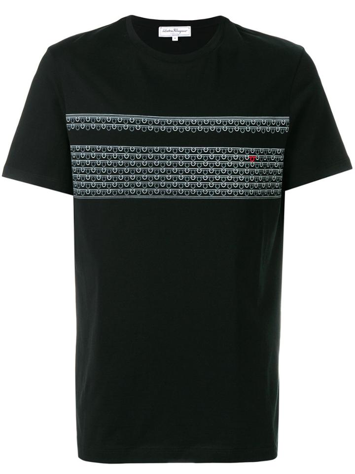 Salvatore Ferragamo Gancio Print T-shirt - Black