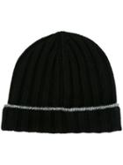 Brunello Cucinelli Cashmere Knitted Hat, Men's, Size: Large, Black, Cashmere