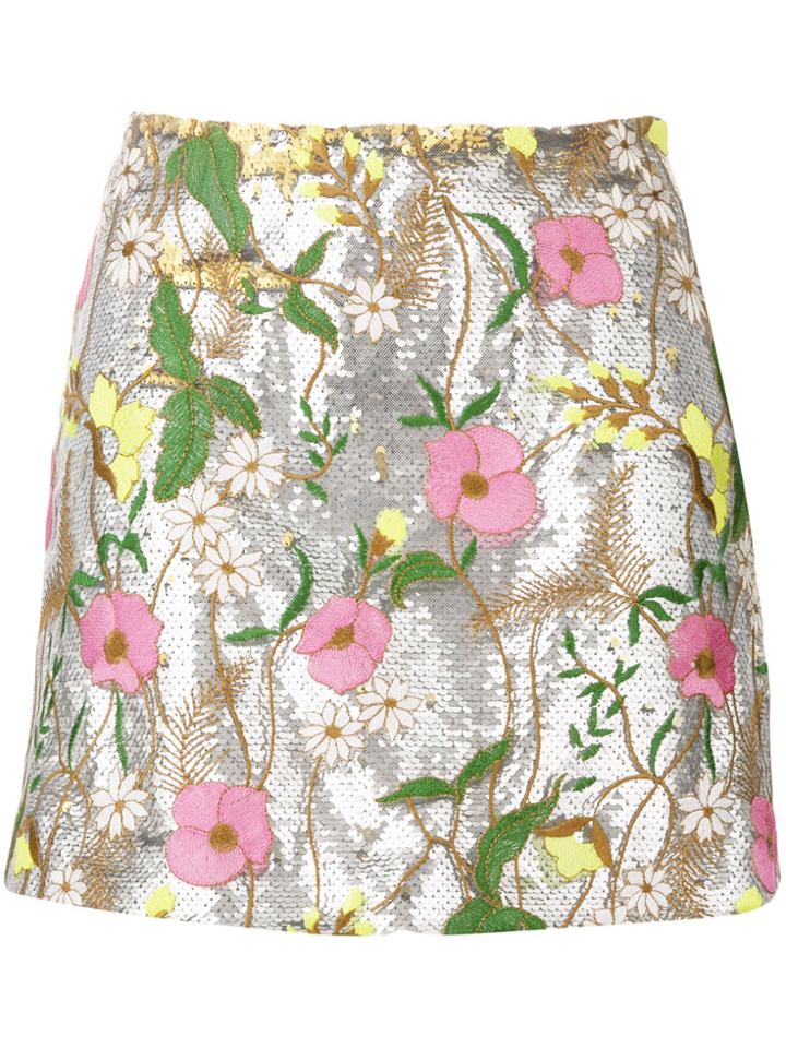 Piccione. Piccione Sequin Embellished Mini Skirt - Grey