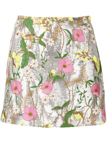 Piccione. Piccione Sequin Embellished Mini Skirt - Grey
