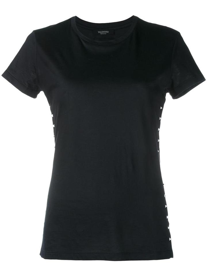 Valentino 'rockstud' T-shirt, Women's, Size: Xl, Black, Cotton