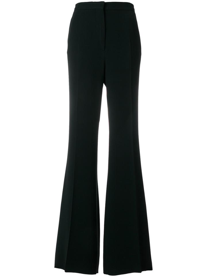 Rochas Flared High-waisted Trousers - Black