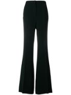 Rochas Flared High-waisted Trousers - Black