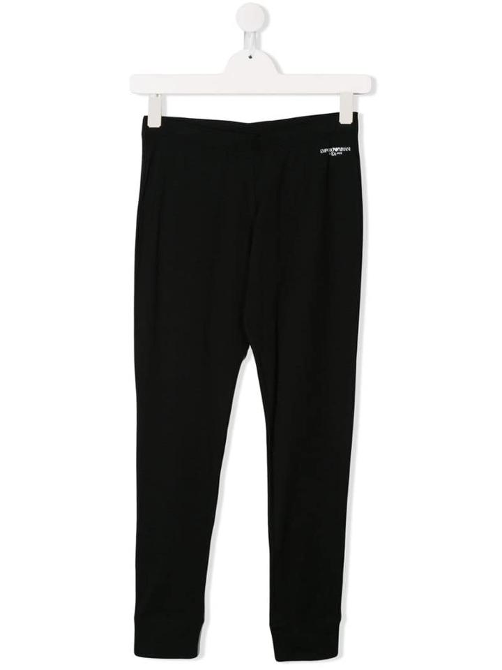 Emporio Armani Kids Teen Logo Print Leggings - Black