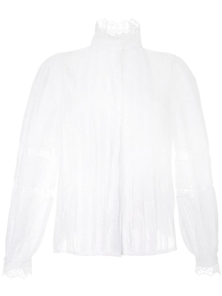 Dice Kayek Lace Pleated Shirt - White