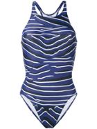 Adidas By Stella Mccartney Zebra One-piece Swimsuit - Blue