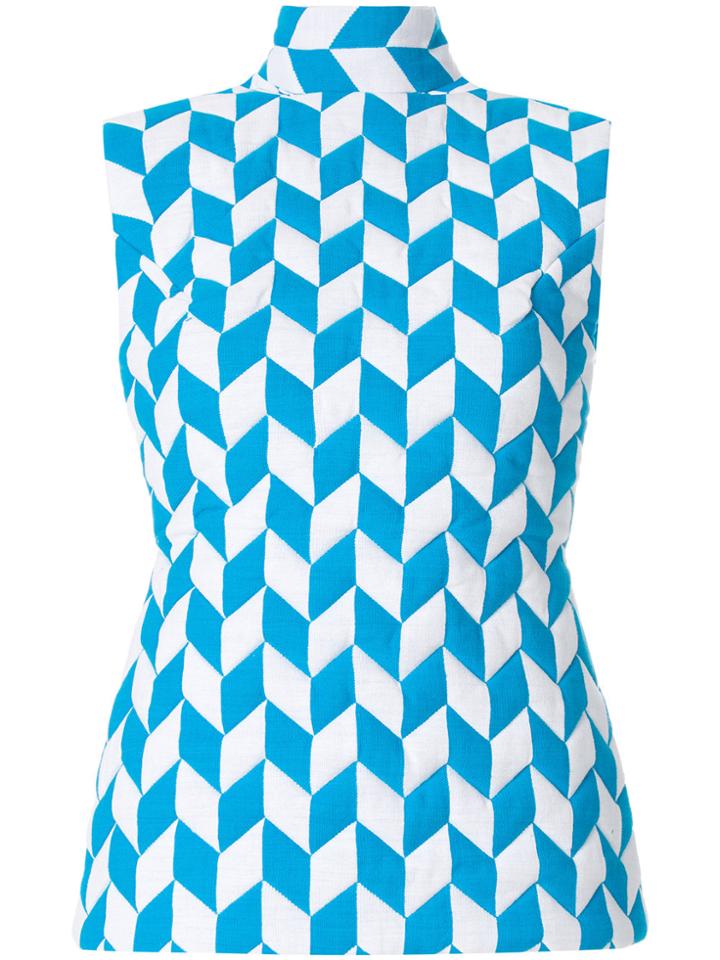 Richard Malone Backless Printed Top - Blue