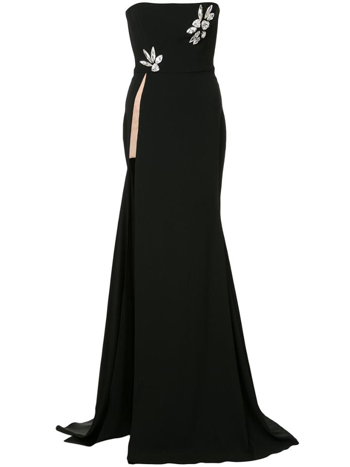 Alex Perry Fallon Slit Gown - Black