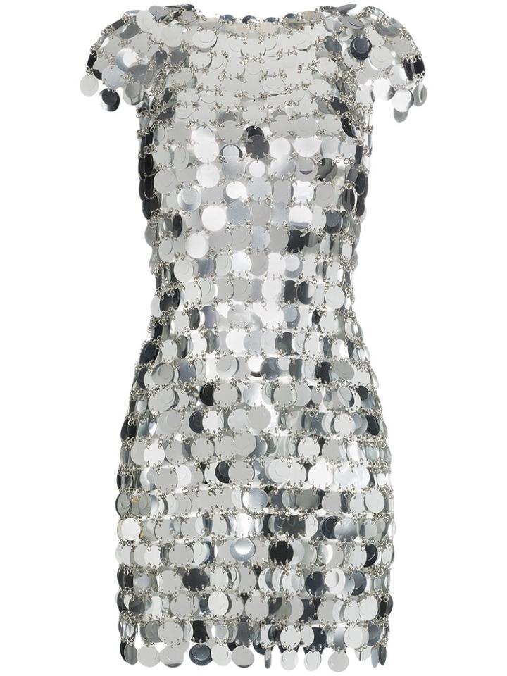 Paco Rabanne Sequin Chain-disc Mini Dress - Metallic