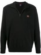 Paul & Shark Logo Patch Zip-up Jumper - Black