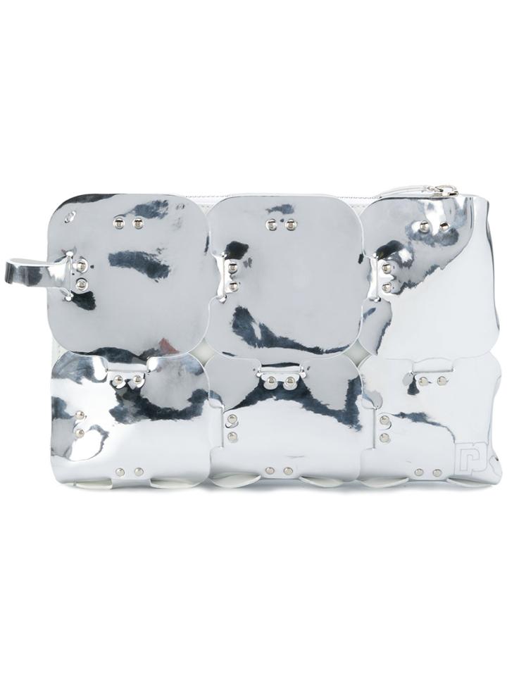 Paco Rabanne Geometric Clutch Bag - Metallic
