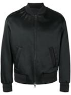 Neil Barrett Lightning Bolt Bomber Jacket, Men's, Size: Medium, Black, Polyamide/polyester/acetate/cotton