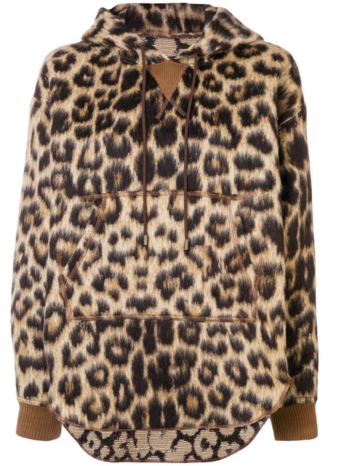 R13 Leopard Print Hoodie - Nude & Neutrals