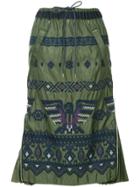 Sacai Embroidered Midi Skirt - Green
