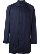 Z Zegna Classic Raincoat, Men's, Size: L, Blue, Cotton/polyamide