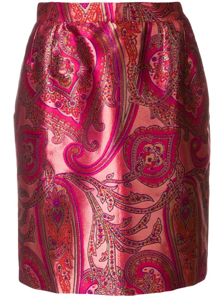 Yves Saint Laurent Vintage Paisley Skirt - Pink & Purple