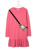 Simonetta Sequin-embellished Bag-print Dress - Pink