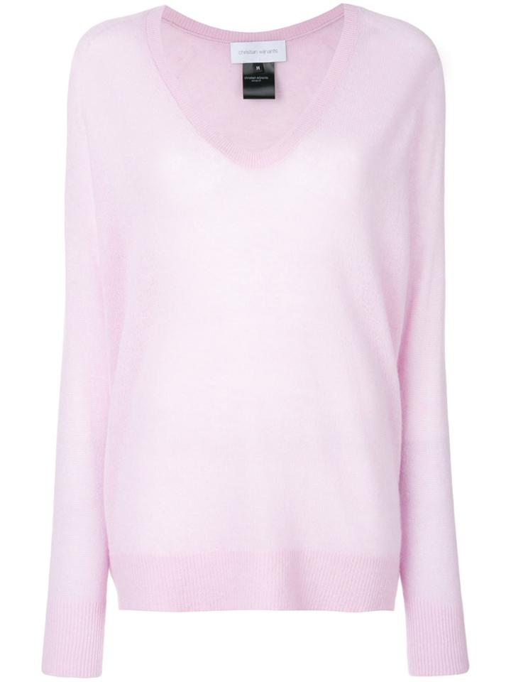 Christian Wijnants Kasi V-neck Jumper - Pink & Purple