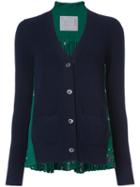 Sacai - Paisley Rear Insert Cardigan - Women - Polyester/wool - 2, Blue, Polyester/wool