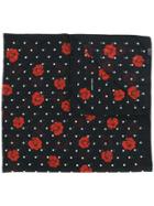 Saint Laurent Rose Polka Dot Print Scarf - Black