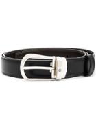 Montblanc Rounded Trapeze Buckle Belt - Black