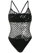 Amir Slama Sequinned Swimsuit - Black