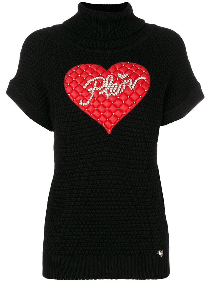 Philipp Plein - Win Knitted Top - Women - Wool/viscose/polyester - M, Black, Wool/viscose/polyester
