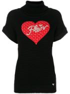 Philipp Plein - Win Knitted Top - Women - Wool/viscose/polyester - M, Black, Wool/viscose/polyester