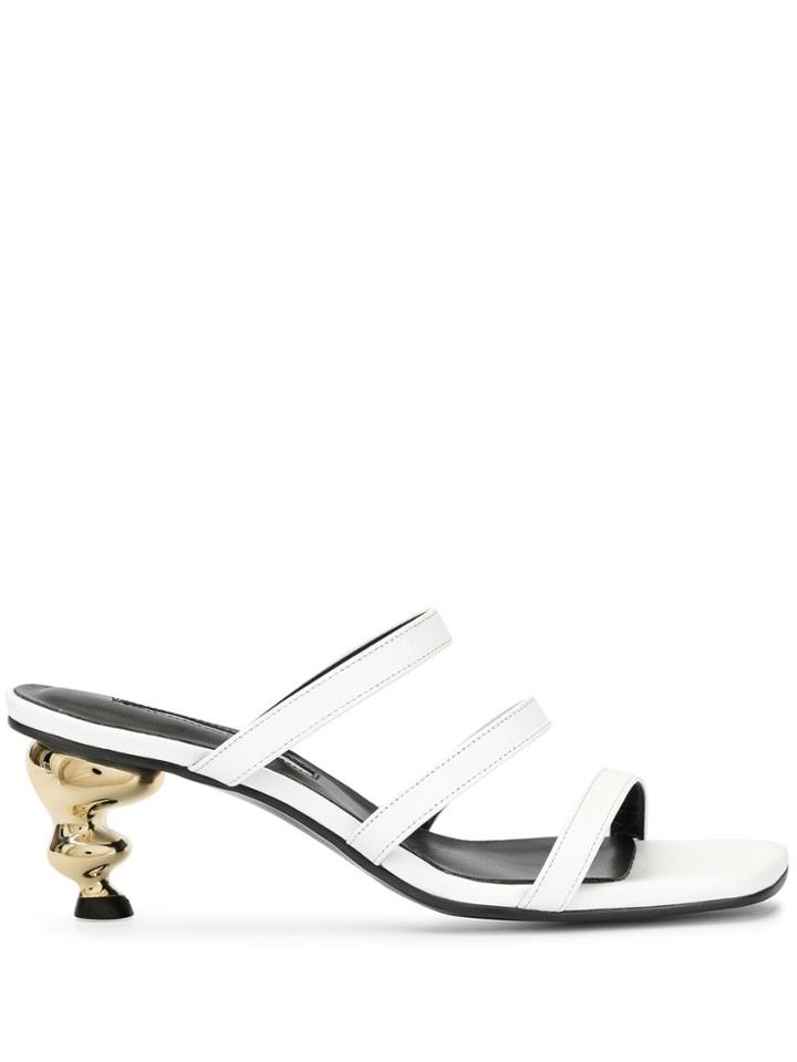 Yuul Yie Sculptured Heel Strappy Sandals - White