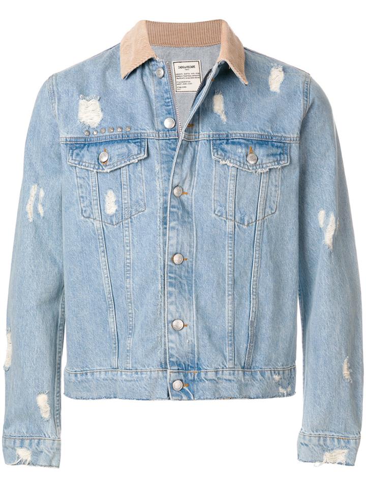 Zadig & Voltaire Base Destroy Denim Jacket - Blue