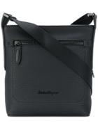 Salvatore Ferragamo Embroidered Logo Bucket Bag - Black