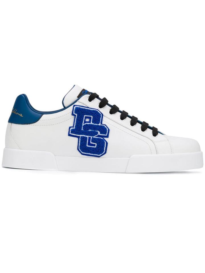 Dolce & Gabbana Portofino Lace-up Sneakers - White