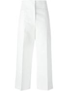 Marni Cropped Trousers, Women's, Size: 38, White, Cotton/linen/flax