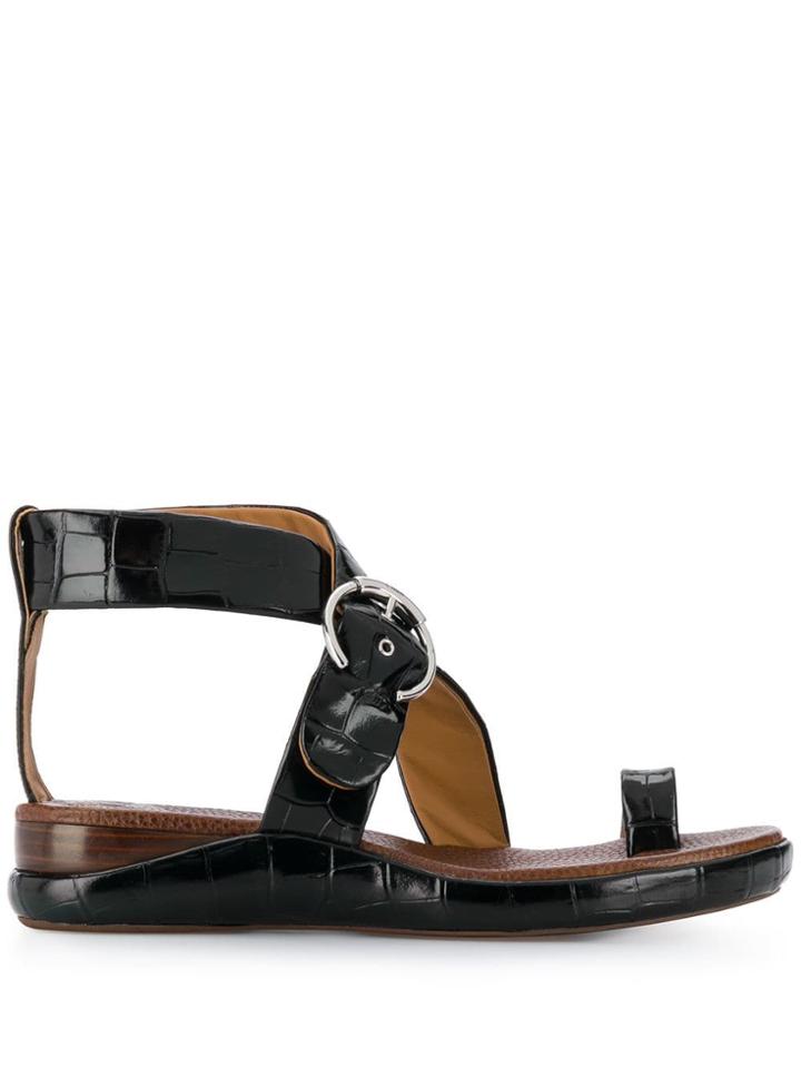 Chloé Wave Flat Sandals - Black