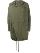 Saint Laurent Oversized Parka, Women's, Size: 36, Green, Cotton/polyester/metallic Fibre