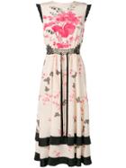 Red Valentino Floral And Butterfly Print Dress - Neutrals